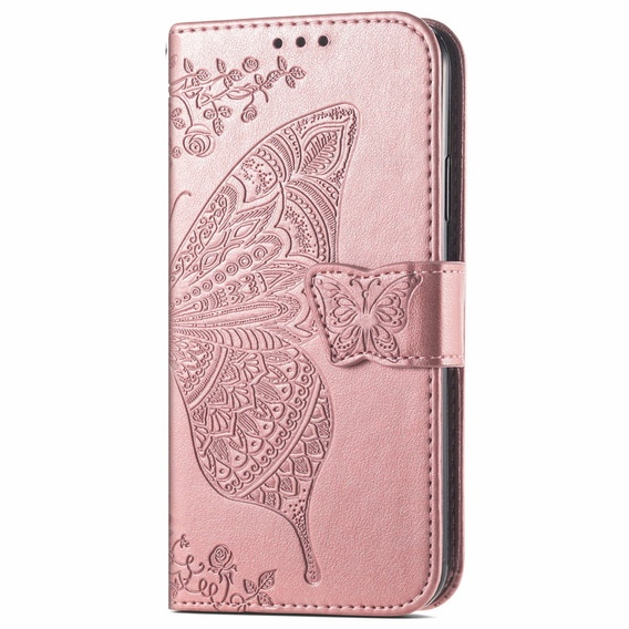 Flip case for Motorola Moto G86 Power 5G, Butterfly, pink rose gold