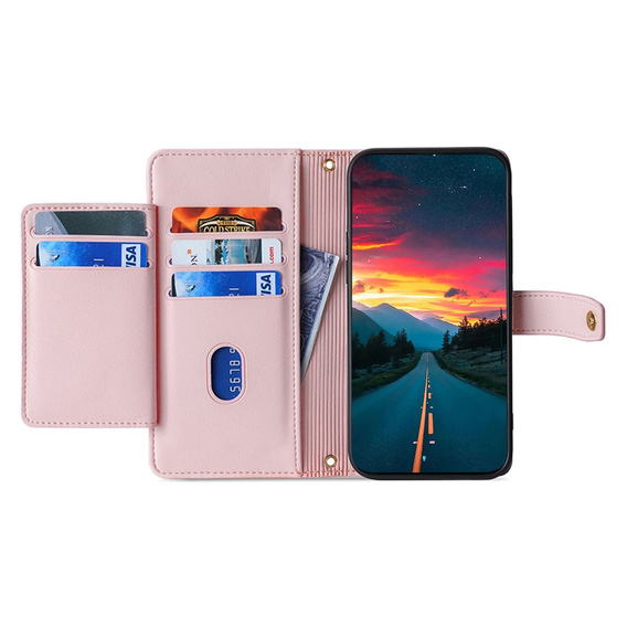 Flip case for Motorola Moto G15 / G15 Power, Wallet Zipper Pocket, pink