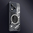 Case for Honor 400 Lite, with magnetic sheet, transparent / black