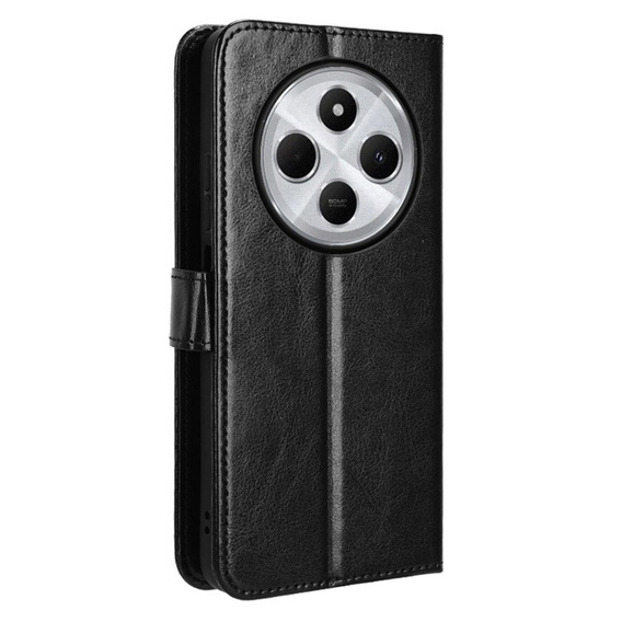 Flip case for Xiaomi Redmi 14C / Xiaomi Poco C75, Crazy Horse Wallet, black