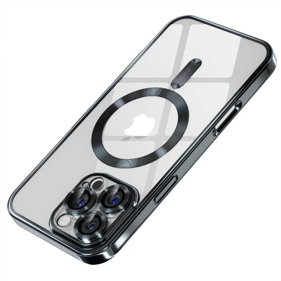 Case for iPhone 15 Pro Max, Electro MagSafe, black + Screen Glass