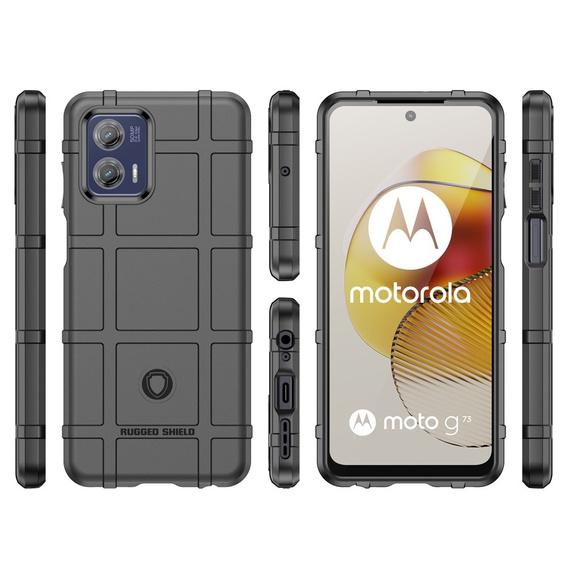 Case for Motorola Moto G73 5G, Rugged Shield, black