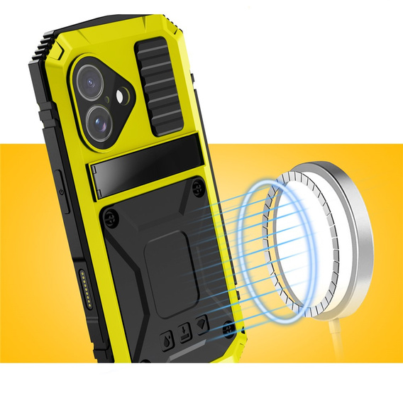 R-JUST case with stand and built-in glass for iPhone 17