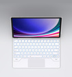 Keyboard case for Samsung Galaxy Tab S7+ / S7 FE / S9+ / S8+ / S9 FE+ / S10+, Dexnor Magnetic Keyboard Touchpad, white