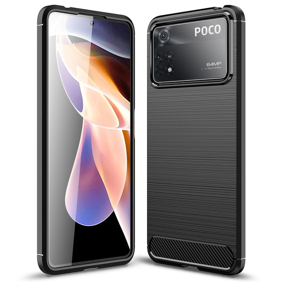 Case for Xiaomi Poco X4 Pro 5G, Carbon, black