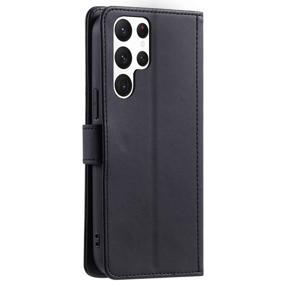 Flip case for Samsung Galaxy S25 Ultra, Rhombus Crossbody Leather, black