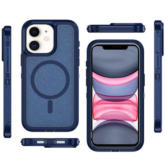 Case with frame for iPhone 11, for MagSafe, blue