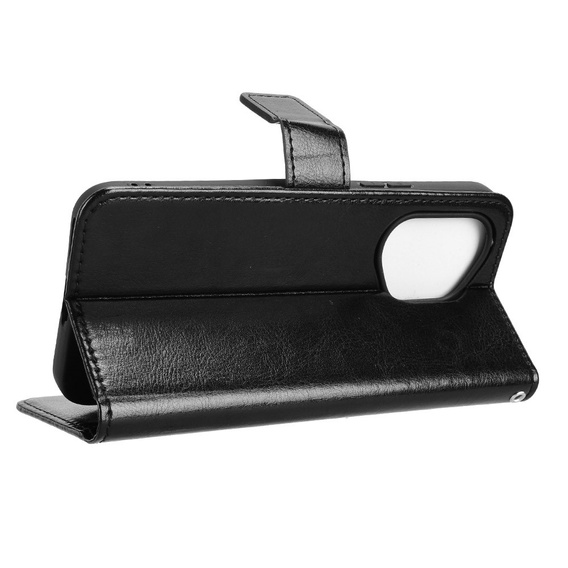 Flip case for Honor 400 5G, Crazy Horse Wallet, black