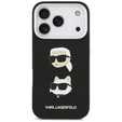 Karl Lagerfeld Grained Karl & Choupette Heads Pins & Logo Case for iPhone 17 Pro