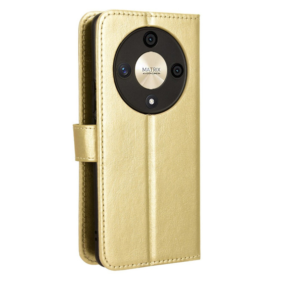 Flip case for Honor Magic 6 Lite 5G, Crazy Horse Wallet, gold