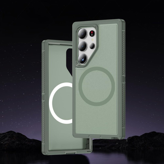 Case with frame for Samsung Galaxy S24 Ultra, for MagSafe, green