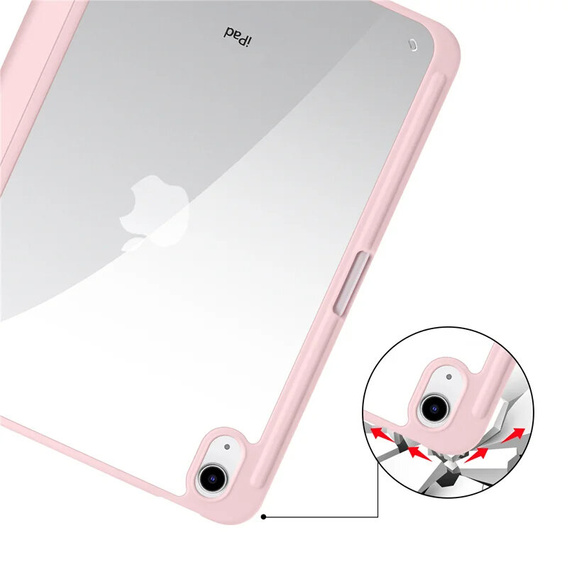 Case for iPad 10.9 2022 10 Gen, Smartcase Hybrid, with stylus space, pink