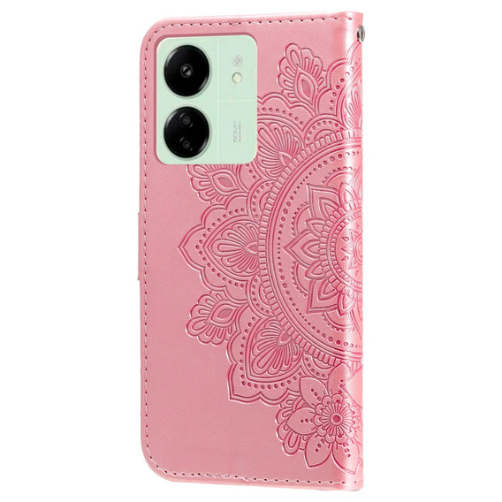 Flip case for Xiaomi Redmi 13C / Poco C65, Mandala Flower, pink