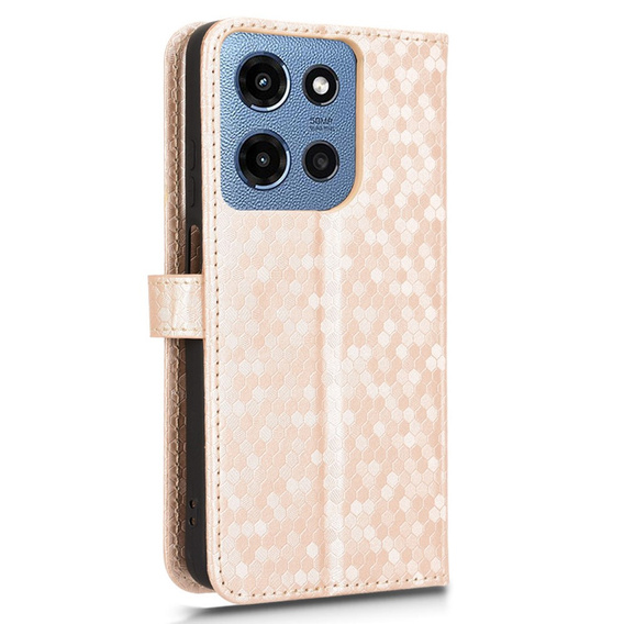 Flip case for Motorola Moto G86 Power 5G, Wallet Rhombus, gold