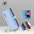 Flip case for Xiaomi Redmi Note 13 Pro 5G, Wallet Zipper Pocket, blue