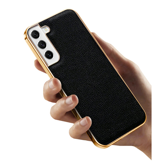 Case for Samsung Galaxy S22+ Plus, Cowhide Leather, black