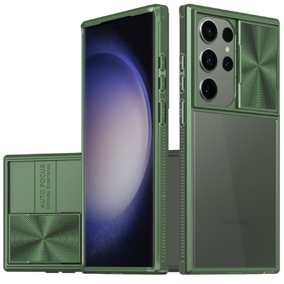 Case for Samsung Galaxy S23 Ultra, Slide Camera, green