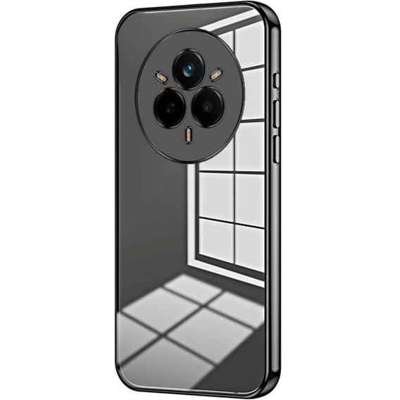 The case for Realme 14 Pro+ 5G, Electroplating Frame, transparent / black