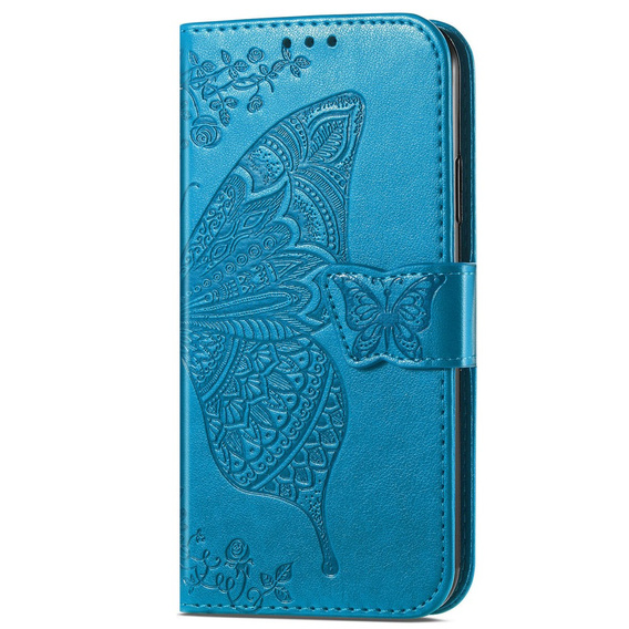 Flip case for Infinix Hot 40i, Butterfly, blue