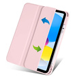 Case for iPad 10.9 2022 10 Gen, Smartcase Hybrid, with stylus space, pink