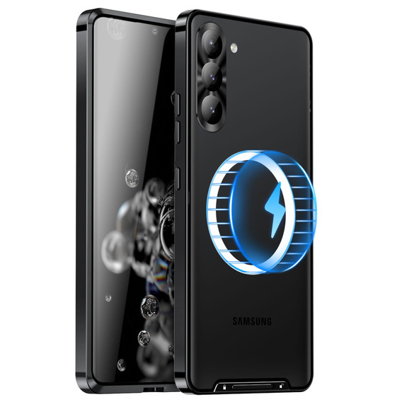 Camera Protection Case for Samsung Galaxy S23, CamShield MagSafe, transparent / black