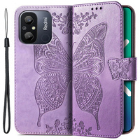Flip case for Xiaomi Redmi 12C, Butterfly, purple