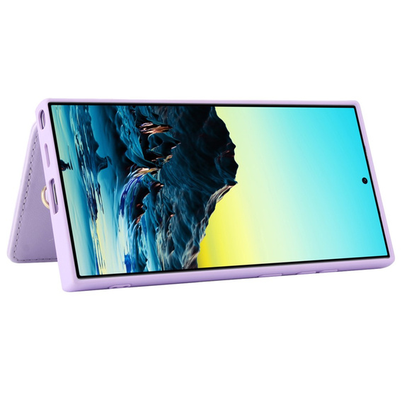 Case for Samsung Galaxy S25 Ultra, Leather Flower Card Slot, purple