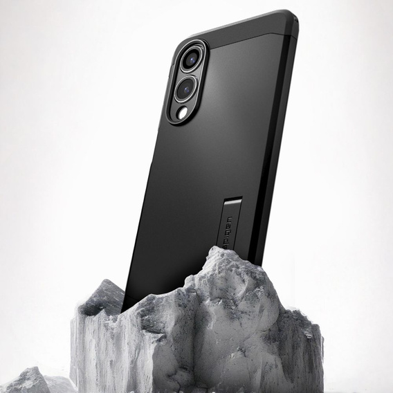 Spigen case for Samsung Galaxy S25 Edge, Tough Armor Mag MagSafe, black + 9H Tempered Glass