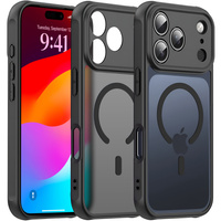 Matte case for iPhone 17 Pro, for MagSafe, with camera protection, black