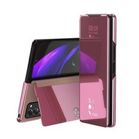 Case for Samsung Galaxy Z Fold 2 5G, Clear View, pink rose gold