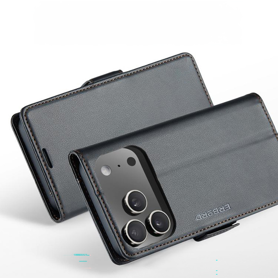 Glossy Litchi wallet case for iPhone 17 Pro Max