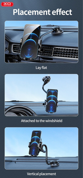 XO C85 car holder, black, with suction cup