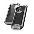 Case for iPhone 13, R-JUST CamShield Slide, armoured, silver / black