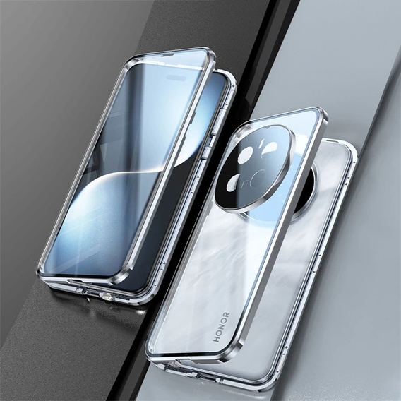 Case for Honor Magic 7 Pro, Magnetic Dual Glass, silver