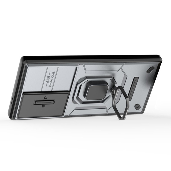 Case for Samsung Galaxy S24 Ultra, KickStand Camera Lens, grey