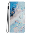 Flip case for Xiaomi Redmi Note 12S, Wallet Marble, blue