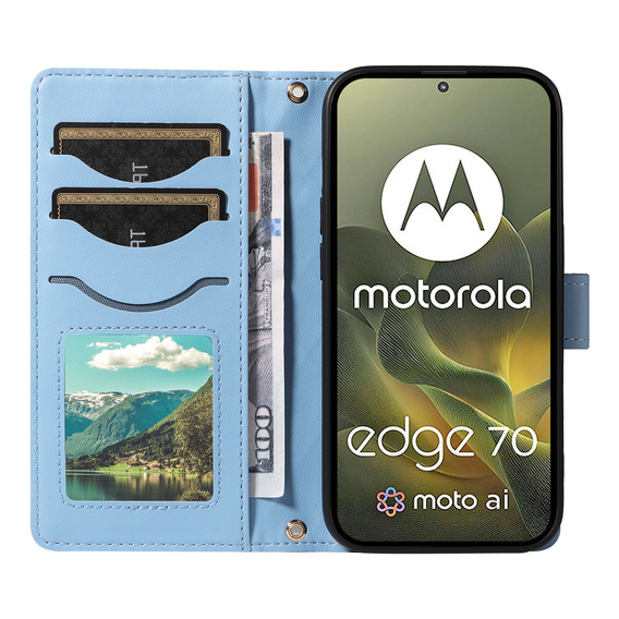 Rhombus Crossbody Leather Flip Case for Motorola Edge 70