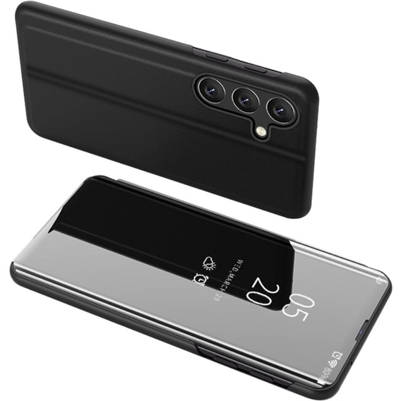 Case for Samsung Galaxy A15, Clear View, black + 9H glass