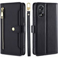 Flip case for Oppo A38 / A18 4G, Wallet Zipper Pocket, black