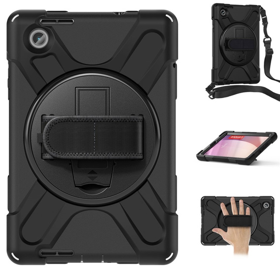 Children's case for Lenovo Tab M8 Gen 4 TB-300FU, armored with strap, black