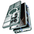 Magnetic Dual Glass MagSafe case for Samsung Galaxy S22 Ultra, green