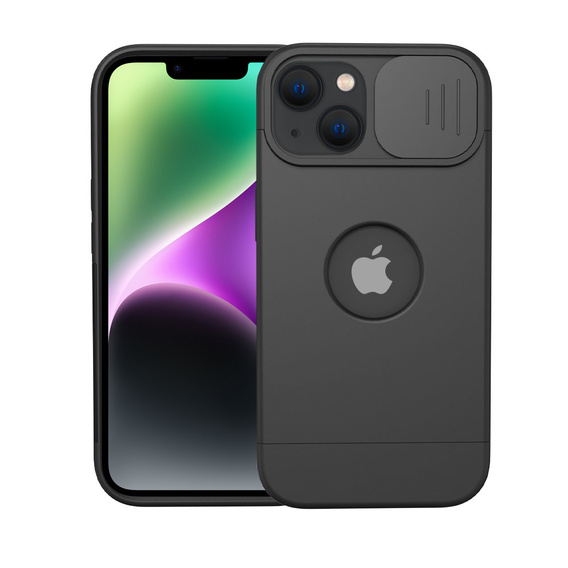 ERBORD MagSafe Cam Slider Case, Black + Screen Protector for iPhone 13 / iPhone 14