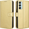 Flip case for Samsung Galaxy M15 5G, Crazy Horse Wallet, gold