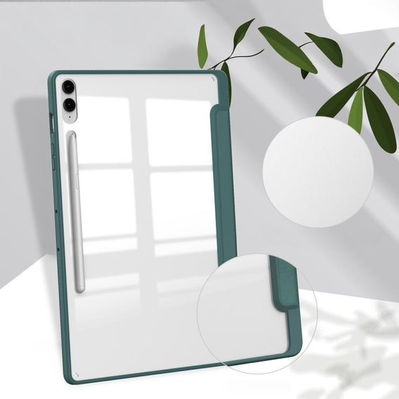 Case for Samsung Galaxy Tab S9 FE+ Plus, Smartcase Hybrid, with stylus space, green