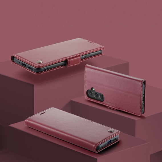 CASEME flip case for Samsung Galaxy A54 5G, Litchi Wallet, red