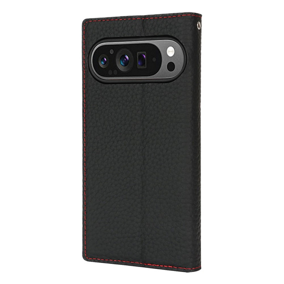Flap case for Google Pixel 10 / 10 Pro, Litchi Grain leather, black