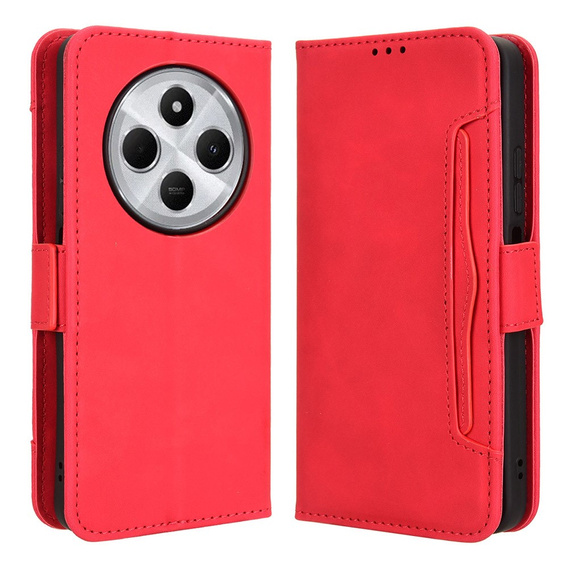 Flip case for Xiaomi Redmi 14C / Xiaomi Poco C75, Card Slot, red