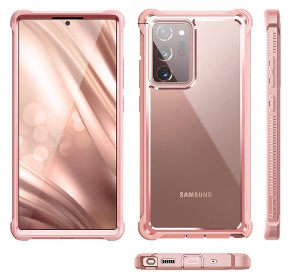 Armored case for Samsung Galaxy Note 20 Ultra, Dexnor Full Body, pink rose gold