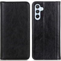 Case for Samsung Galaxy S23 FE, Wallet Litchi Leather, black