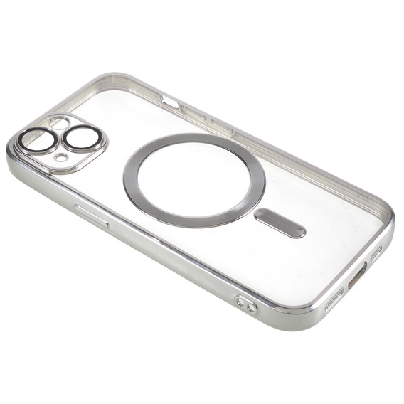 Case for iPhone 14, Electro MagSafe, silver + Screen Glass